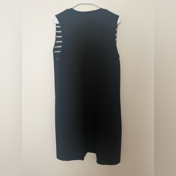 Anthropologie MOTH black and white Stripe Pop Print Long Cardigan Vest Duster - Picture 5 of 11